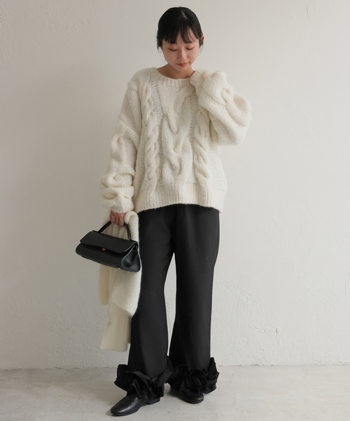 SLOBE IENA（スローブイエナ）の「habi フリルパンツ（その他パンツ・レディース・ブラック・36/38）」の3枚目の写真