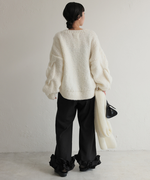 SLOBE IENA（スローブイエナ）の「habi フリルパンツ（その他パンツ・レディース・ブラック・36/38）」の6枚目の写真