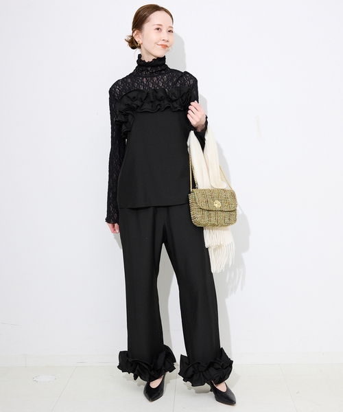 SLOBE IENA（スローブイエナ）の「habi フリルパンツ（その他パンツ・レディース・ブラック・36/38）」の11枚目の写真