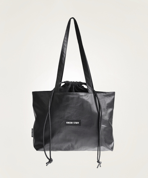 GREEN STUFF(グリーンスタッフ)の「boat string bag 66 matte stone - black M(エコバッグ/サブバッグ・レディース・その他・FREE)」の1枚目の写真