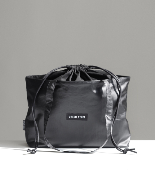 GREEN STUFF(グリーンスタッフ)の「boat string bag 66 matte stone - black M(エコバッグ/サブバッグ・レディース・その他・FREE)」の3枚目の写真