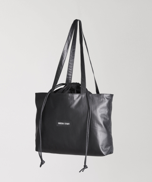 GREEN STUFF(グリーンスタッフ)の「boat string bag 66 matte stone - black M(エコバッグ/サブバッグ・レディース・その他・FREE)」の6枚目の写真