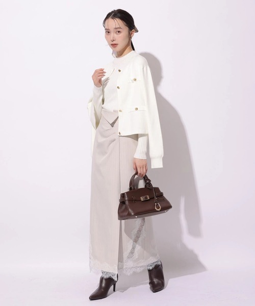 Mystrada（マイストラーダ）の「レースアシメウエストスカート（スカート・レディース・グレイッシュベージュ・36/34/38）」の3枚目の写真