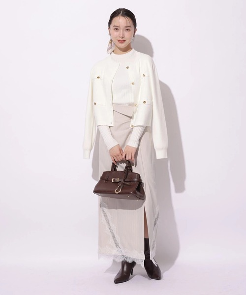 Mystrada（マイストラーダ）の「レースアシメウエストスカート（スカート・レディース・グレイッシュベージュ・36/34/38）」の4枚目の写真