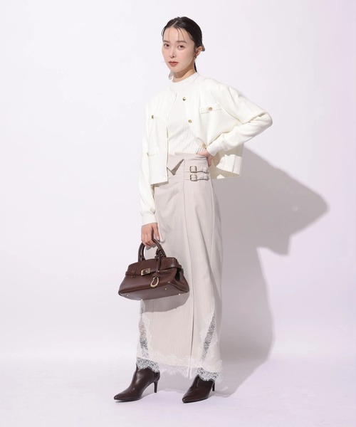 Mystrada（マイストラーダ）の「レースアシメウエストスカート（スカート・レディース・グレイッシュベージュ・36/34/38）」の7枚目の写真