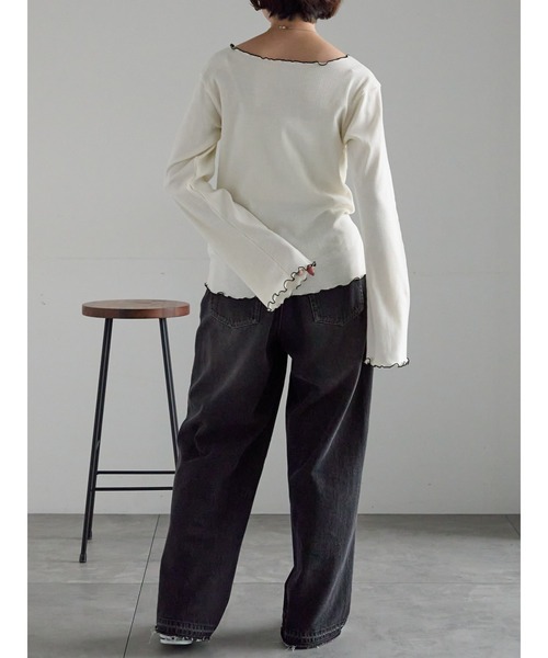 Samansa Mos2(サマンサ モスモス)の「【ZOZO限定】メロウトップス(Tシャツ/カットソー・レディース・ピンク/ブルー/ブラック/キナリ/ベージュ・F)」の11枚目の写真