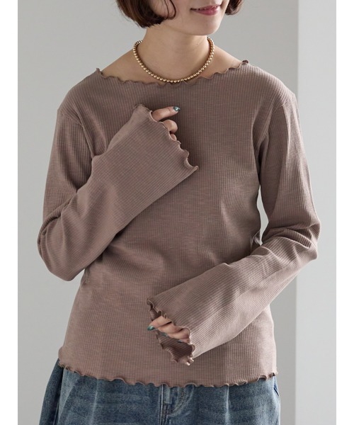 Samansa Mos2(サマンサ モスモス)の「【ZOZO限定】メロウトップス(Tシャツ/カットソー・レディース・ピンク/ブルー/ブラック/キナリ/ベージュ・F)」の13枚目の写真