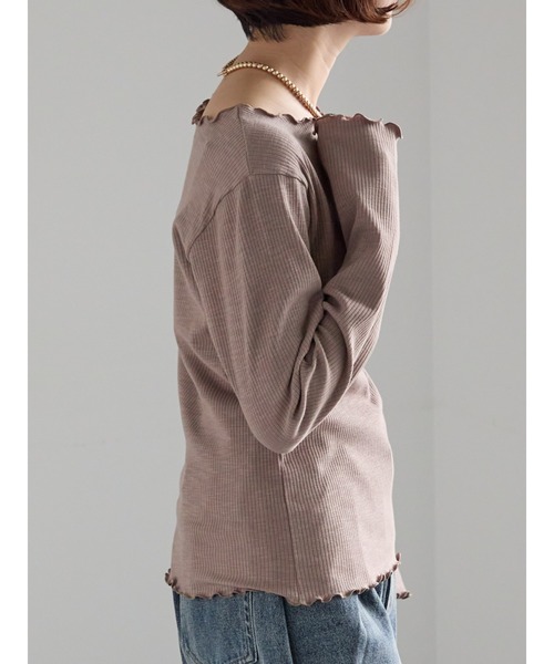 Samansa Mos2(サマンサ モスモス)の「【ZOZO限定】メロウトップス(Tシャツ/カットソー・レディース・ピンク/ブルー/ブラック/キナリ/ベージュ・F)」の16枚目の写真