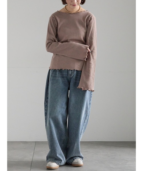 Samansa Mos2(サマンサ モスモス)の「【ZOZO限定】メロウトップス(Tシャツ/カットソー・レディース・ピンク/ブルー/ブラック/キナリ/ベージュ・F)」の19枚目の写真