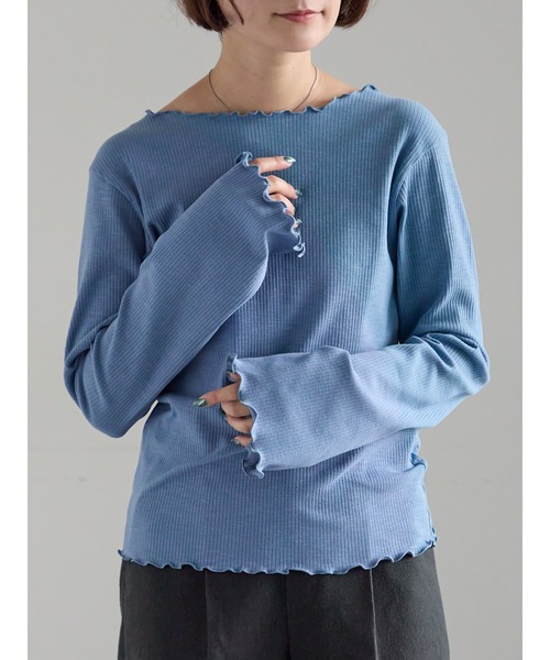 Samansa Mos2(サマンサ モスモス)の「【ZOZO限定】メロウトップス(Tシャツ/カットソー・レディース・ピンク/ブルー/ブラック/キナリ/ベージュ・F)」の20枚目の写真