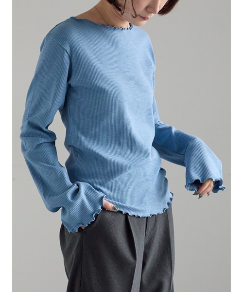 Samansa Mos2(サマンサ モスモス)の「【ZOZO限定】メロウトップス(Tシャツ/カットソー・レディース・ピンク/ブルー/ブラック/キナリ/ベージュ・F)」の21枚目の写真