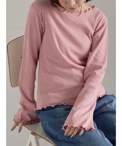 Samansa Mos2(サマンサ モスモス)の「【ZOZO限定】メロウトップス(Tシャツ/カットソー・レディース・ピンク/ブルー/ブラック/キナリ/ベージュ・F)」の22枚目の写真