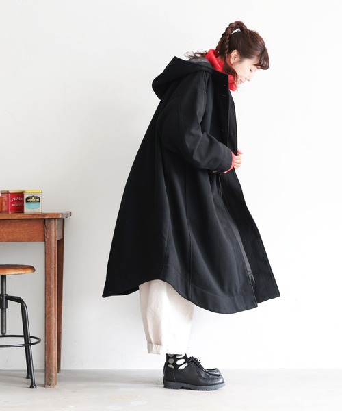soulberry キルティングロングコート soulberry｜ソウルベリー（レディース）のノーカラーコート（ブラック