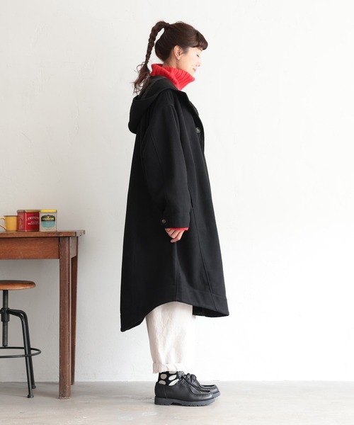 soulberry(ソウルベリー)の「私のフードなコート(ノーカラーコート・レディース・ブラック・5L/M/L/LL/3L/4L)」の21枚目の写真