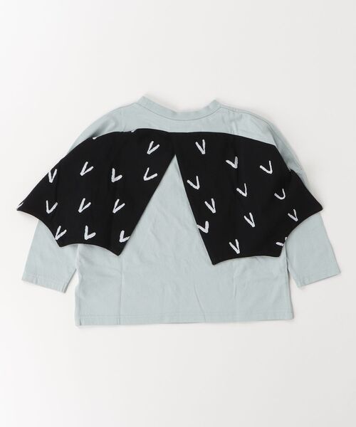 A BAG OF CHIPS（アバッグオブチップス）の「nicohrat/ニコフラート プテラノドンロングＴシャツ（Tシャツ/カットソー・キッズ・アイボリー/サックスブルー/グレー・90cm/100cm/110cm/120cm/130cm）」の5枚目の写真