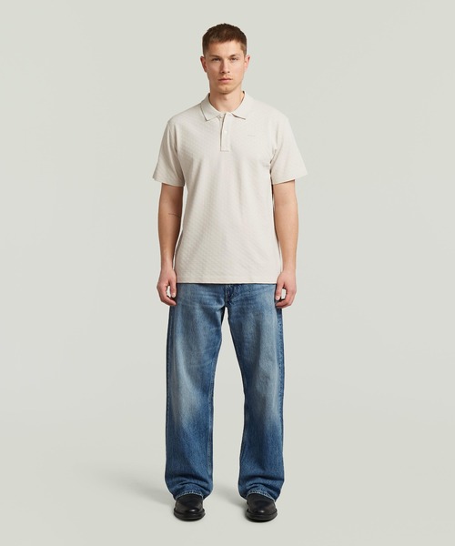 G-STAR(ジースター)の「Core Regular Jacquard Polo/クラシックスタイルレギュラージャガードポロシャツ(ポロシャツ・メンズ・ホワイト系その他/ダークブルー・X-SMALL/X-LARGE/SMALL/LARGE/MEDIUM)」の3枚目の写真