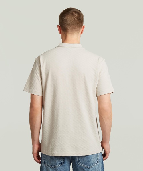 G-STAR(ジースター)の「Core Regular Jacquard Polo/クラシックスタイルレギュラージャガードポロシャツ(ポロシャツ・メンズ・ホワイト系その他/ダークブルー・X-SMALL/X-LARGE/SMALL/LARGE/MEDIUM)」の4枚目の写真