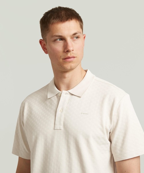 G-STAR(ジースター)の「Core Regular Jacquard Polo/クラシックスタイルレギュラージャガードポロシャツ(ポロシャツ・メンズ・ホワイト系その他/ダークブルー・X-SMALL/X-LARGE/SMALL/LARGE/MEDIUM)」の6枚目の写真
