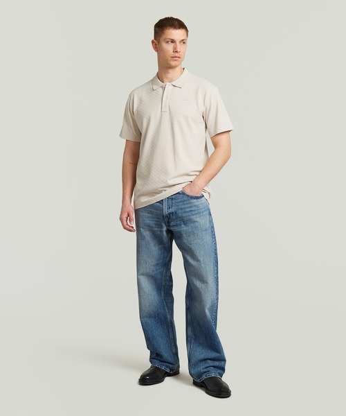 G-STAR(ジースター)の「Core Regular Jacquard Polo/クラシックスタイルレギュラージャガードポロシャツ(ポロシャツ・メンズ・ホワイト系その他/ダークブルー・X-SMALL/X-LARGE/SMALL/LARGE/MEDIUM)」の5枚目の写真