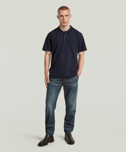G-STAR(ジースター)の「Core Regular Jacquard Polo/クラシックスタイルレギュラージャガードポロシャツ(ポロシャツ・メンズ・ホワイト系その他/ダークブルー・X-SMALL/X-LARGE/SMALL/LARGE/MEDIUM)」の10枚目の写真