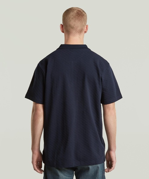 G-STAR(ジースター)の「Core Regular Jacquard Polo/クラシックスタイルレギュラージャガードポロシャツ(ポロシャツ・メンズ・ホワイト系その他/ダークブルー・X-SMALL/X-LARGE/SMALL/LARGE/MEDIUM)」の9枚目の写真