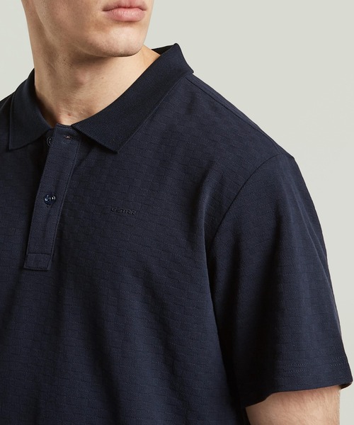 G-STAR(ジースター)の「Core Regular Jacquard Polo/クラシックスタイルレギュラージャガードポロシャツ(ポロシャツ・メンズ・ホワイト系その他/ダークブルー・X-SMALL/X-LARGE/SMALL/LARGE/MEDIUM)」の11枚目の写真