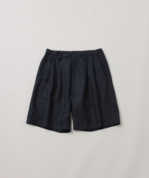 UNFOLLOW（アンフォロー）の「【FOLL / フォル】ramie oxford baggy shorts（その他パンツ・メンズ・ネイビー/グレー・3/2）」の2枚目の写真
