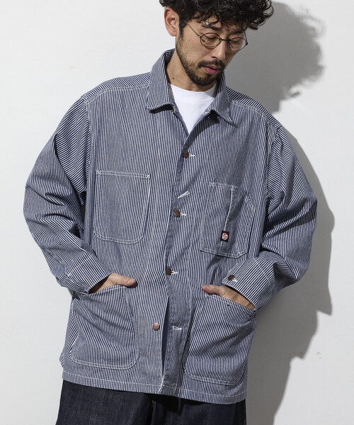 RED KAP(レッドキャップ)の「RED KAP/レッドキャップ 別注 CHORE COAT/チョアコート デニム ヒッコリー(ブルゾン・メンズ・ブラック/その他13/その他7・LARGE/MEDIUM)」の3枚目の写真