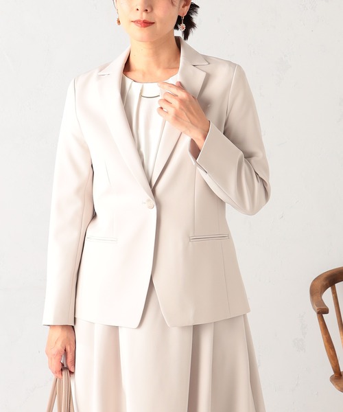 GALLORIA（ギャローリア）の「【セットアップで着られる】キレメクテーラードジャケット（テーラードジャケット・レディース・ネイビー/ブラック/ライトベージュ・L/LL/M/S）」の3枚目の写真