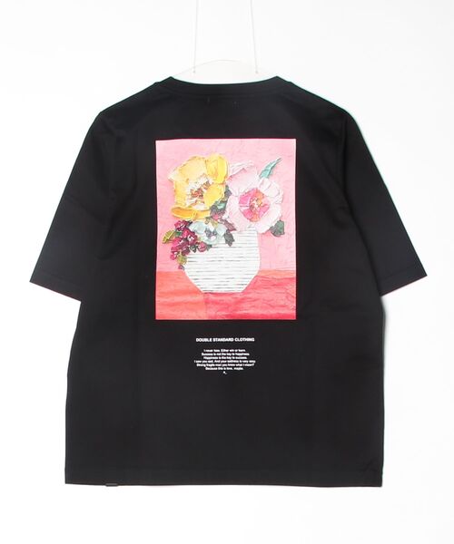 DOUBLE STANDARD CLOTHING(ダブルスタンダードクロージング)の「フラワープリント 天竺Tシャツ(Tシャツ/カットソー・レディース・ブラック/オフホワイト・FREE)」の18枚目の写真