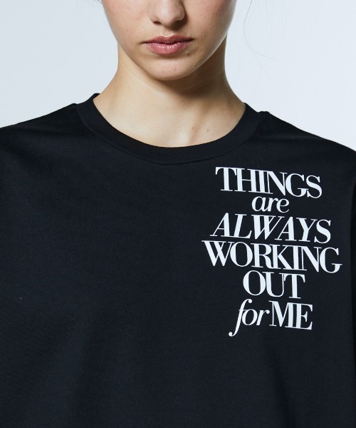 DOUBLE STANDARD CLOTHING(ダブルスタンダードクロージング)の「フラワープリント 天竺Tシャツ(Tシャツ/カットソー・レディース・ブラック/オフホワイト・FREE)」の7枚目の写真