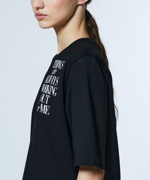 DOUBLE STANDARD CLOTHING(ダブルスタンダードクロージング)の「フラワープリント 天竺Tシャツ(Tシャツ/カットソー・レディース・ブラック/オフホワイト・FREE)」の8枚目の写真