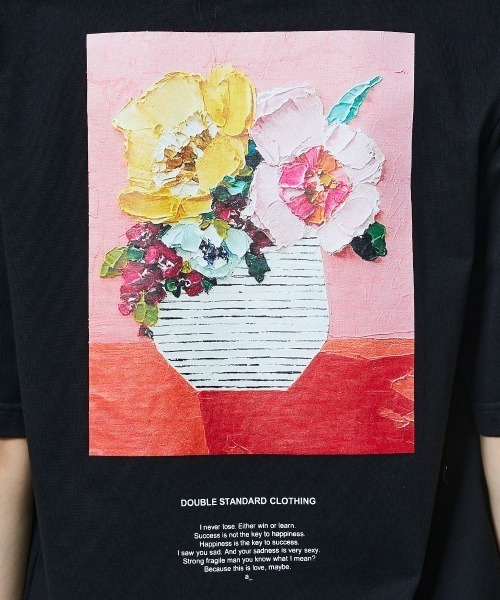 DOUBLE STANDARD CLOTHING(ダブルスタンダードクロージング)の「フラワープリント 天竺Tシャツ(Tシャツ/カットソー・レディース・ブラック/オフホワイト・FREE)」の10枚目の写真