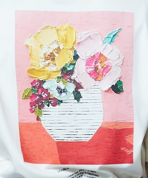DOUBLE STANDARD CLOTHING(ダブルスタンダードクロージング)の「フラワープリント 天竺Tシャツ(Tシャツ/カットソー・レディース・ブラック/オフホワイト・FREE)」の11枚目の写真
