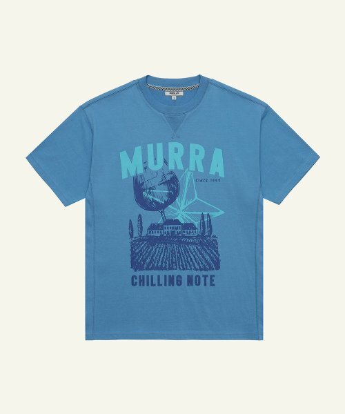 MURRA(ムラ)の「ラスティックムラロゴTシャツ_ブルー(Tシャツ/カットソー・メンズ・ブルー・FREE)」の1枚目の写真