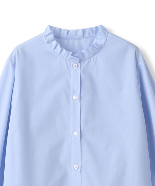 Droite lautreamont（ドロワットロートレアモン）の「襟フリルブラウス≪洗濯機で洗える≫（シャツ/ブラウス・レディース・オフホワイト/ブルー/アイボリー・M）」の6枚目の写真