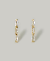 【汗や水に強い】〈ステンレス〉ＣＺスリムストーンピアス