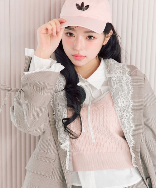 OLIVE des OLIVE（オリーブデオリーブ）の「ベスト+シャツセット（シャツ/ブラウス・レディース・ネイビー/ピンク/トップグレー・FREE）」の20枚目の写真