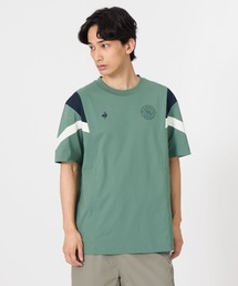 【le coq sportif/ルコック】クラブチームロゴ 切替デザイン ルーズフィットTシャツ【吸汗ストレッチ/遮熱】
