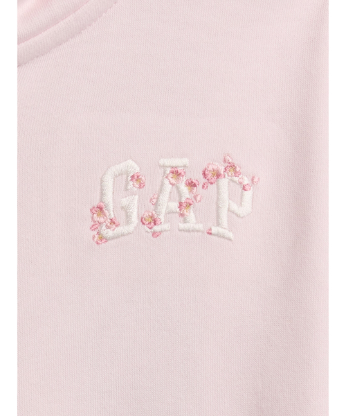 GAP(ギャップ)の「ヴィンテージソフト フレンチテリー オーバーサイズ SAKURA GAPロゴ ジップアップパーカー (キッズ)(パーカー・キッズ・ピンク/ホワイト・130cm/160cm/150cm/120cm/140cm)」の8枚目の写真