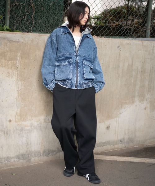 WEGO（ウィゴー）の「WEGO/【26年春夏新作】フライトジャケット（ブルゾン・メンズ・ブラウン/ブラック系3/コバルトブルー/チャコール・MEDIUM/LARGE）」の11枚目の写真