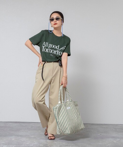 MAQWEL（マクウェル）の「【MAQWEL/マクウェル】ウォッシャブルAgfT T-SHIRT（Tシャツ/カットソー・レディース・オフホワイト/ダークグリーン・FREE）」の12枚目の写真