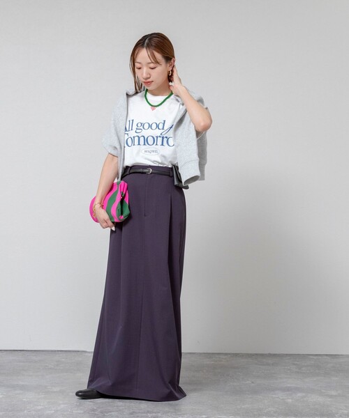 MAQWEL（マクウェル）の「【MAQWEL/マクウェル】ウォッシャブルAgfT T-SHIRT（Tシャツ/カットソー・レディース・オフホワイト/ダークグリーン・FREE）」の15枚目の写真
