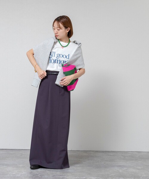 MAQWEL（マクウェル）の「【MAQWEL/マクウェル】ウォッシャブルAgfT T-SHIRT（Tシャツ/カットソー・レディース・オフホワイト/ダークグリーン・FREE）」の17枚目の写真