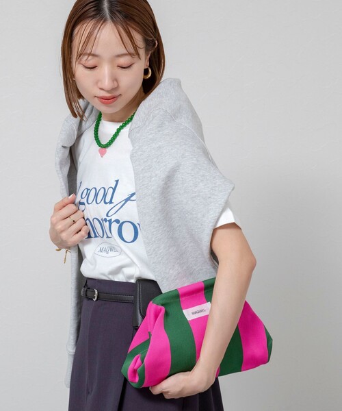 MAQWEL（マクウェル）の「【MAQWEL/マクウェル】ウォッシャブルAgfT T-SHIRT（Tシャツ/カットソー・レディース・オフホワイト/ダークグリーン・FREE）」の18枚目の写真