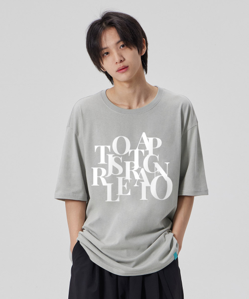 ASTRAL PROJECTION（アストラルプロジェクション）の「[ビッグロゴ]コットンルーズフィット半袖Tシャツ_ダースティミント（Tシャツ/カットソー・メンズ・その他・M/L/XL/XXL）」の2枚目の写真