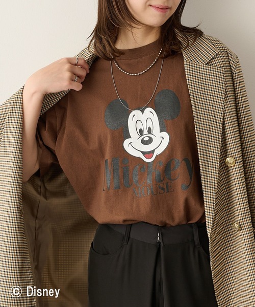 GOOD ROCK SPEED(グッドロックスピード)の「【GOOD ROCK SPEED】Disney / Mickey Mouse ミッキーマウス / Tシャツ(Tシャツ/カットソー・レディース・ブラウン/ホワイト・FREE)」の2枚目の写真