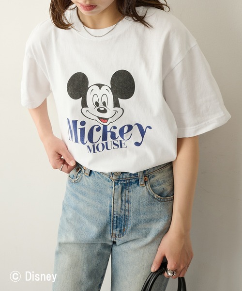 GOOD ROCK SPEED(グッドロックスピード)の「【GOOD ROCK SPEED】Disney / Mickey Mouse ミッキーマウス / Tシャツ(Tシャツ/カットソー・レディース・ブラウン/ホワイト・FREE)」の8枚目の写真