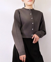 STYLEBLOCK（スタイルブロック）の「ポリウーリーメタルボタンクロップドニットカーディガン（カーディガン/ボレロ）」