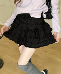 バレエコア ティアード フリル ミニスカート